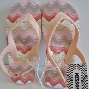 Missoni Target Australia Girls' Flip Flops Shoes Pink Wave Sz 9 BNWT